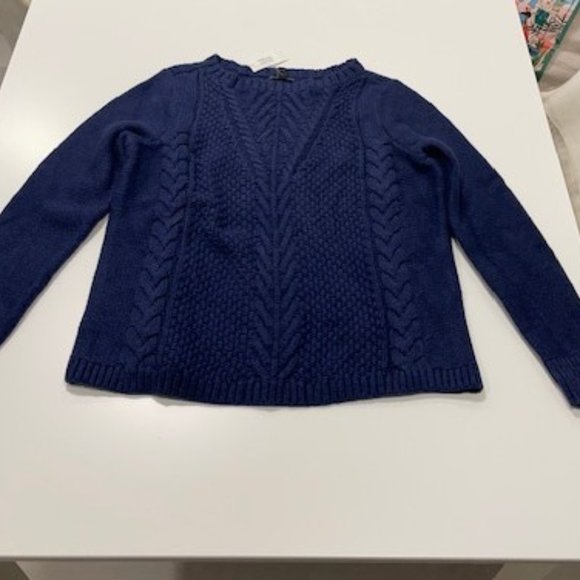 BANANA REPUBLIC Deep Navy Cable Knick Thick Sweater BNWT~ Size Large - Picture 1 of 14